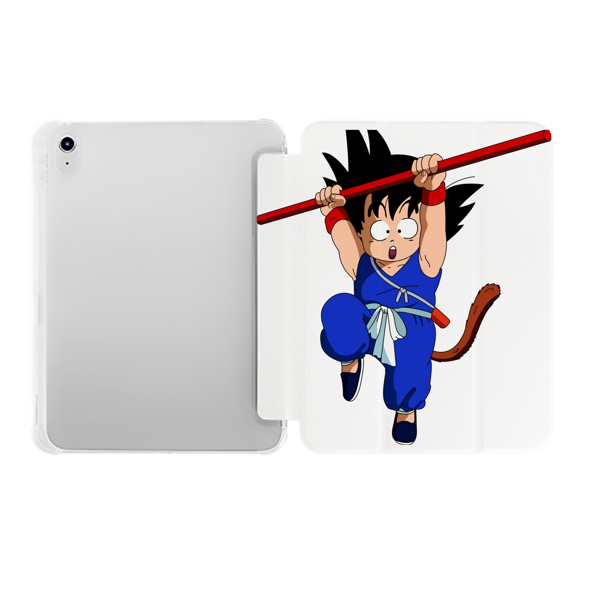 （画像用） ドラゴンボール 孫悟空（そん ごくう）Son Goku カカロット DRAGON BALL Kakarotto IPad ケース ペン収納付き 三つ折りスタンド PUレザー×シリコン 対応機種9.5/10.5/10.9インチ